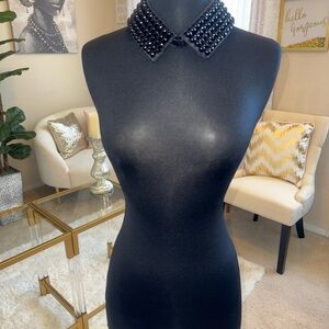 Black Beaded Collar Necklace